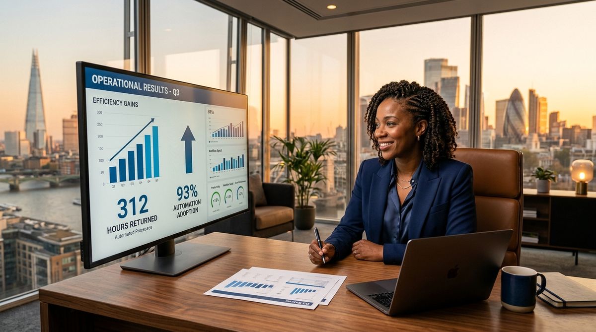 Operations dashboard showing measurable outcomes